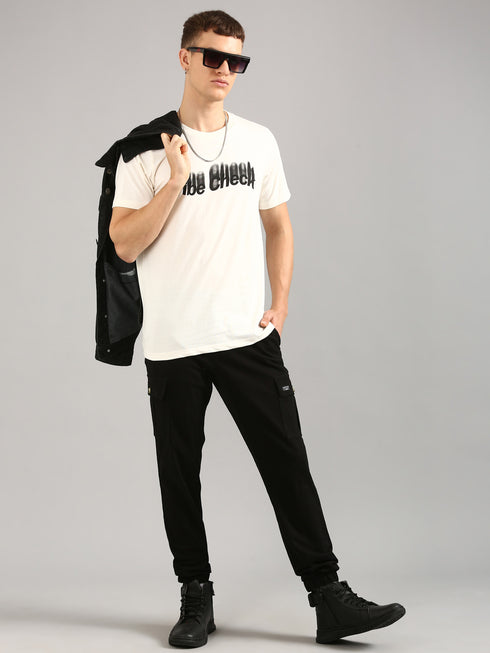 White Printed Regular Fit T-Shirt